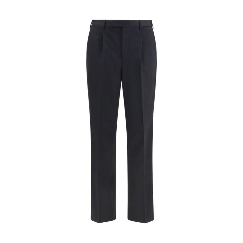 PT Torino Black Wool Oves Aries Casual Men's Pants